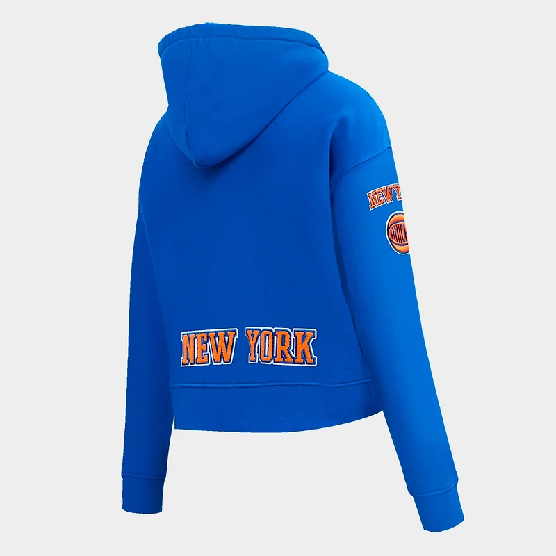 Women's Pro Standard New York Knicks NBA Classic Fleece Cropped Pullover Hoodie
