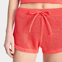 Women's adidas Originals Knitted Crochet Shorts