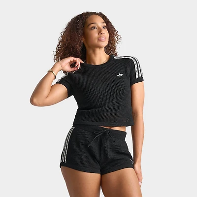 Women's adidas Originals Knitted Crochet Cali T-Shirt