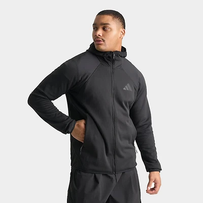 Men's adidas TERREX Xperior Climawarm+ Ventknit Fleece Full-Zip Hooded Jacket