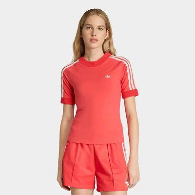 Women's adidas Originals Cali Knitted Crochet Details T-Shirt 