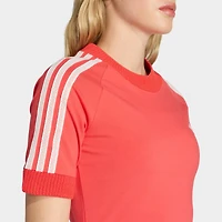 Women's adidas Originals Cali Knitted Crochet Details T-Shirt 