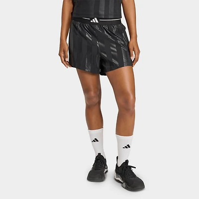 Women's adidas Hyperglam 3-Stripes Emboss Woven Shorts