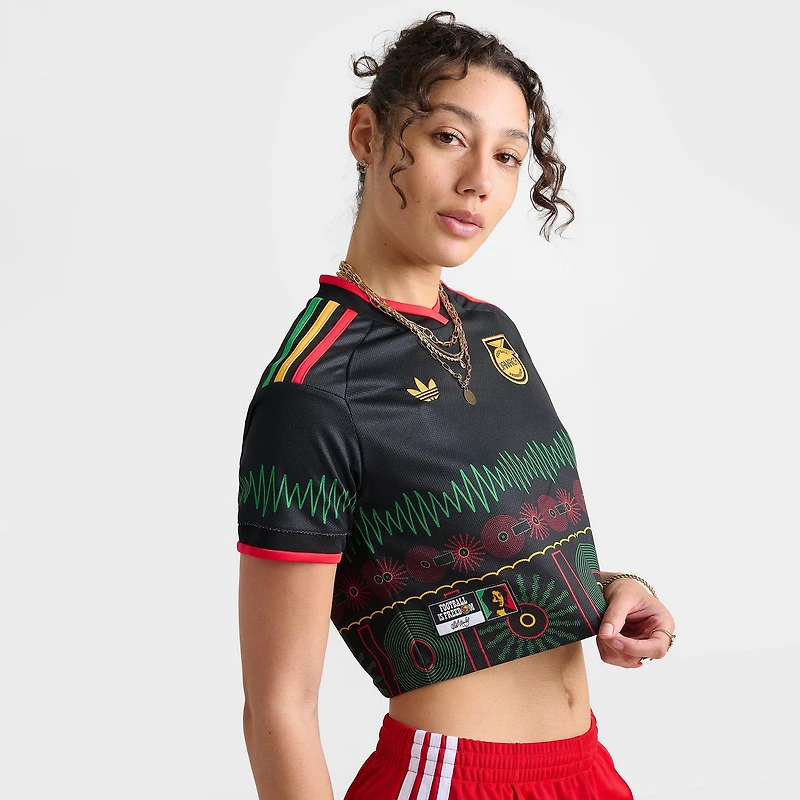 Women's adidas Originals Jamaica 26 x Bob Marley Home Cropped Jersey