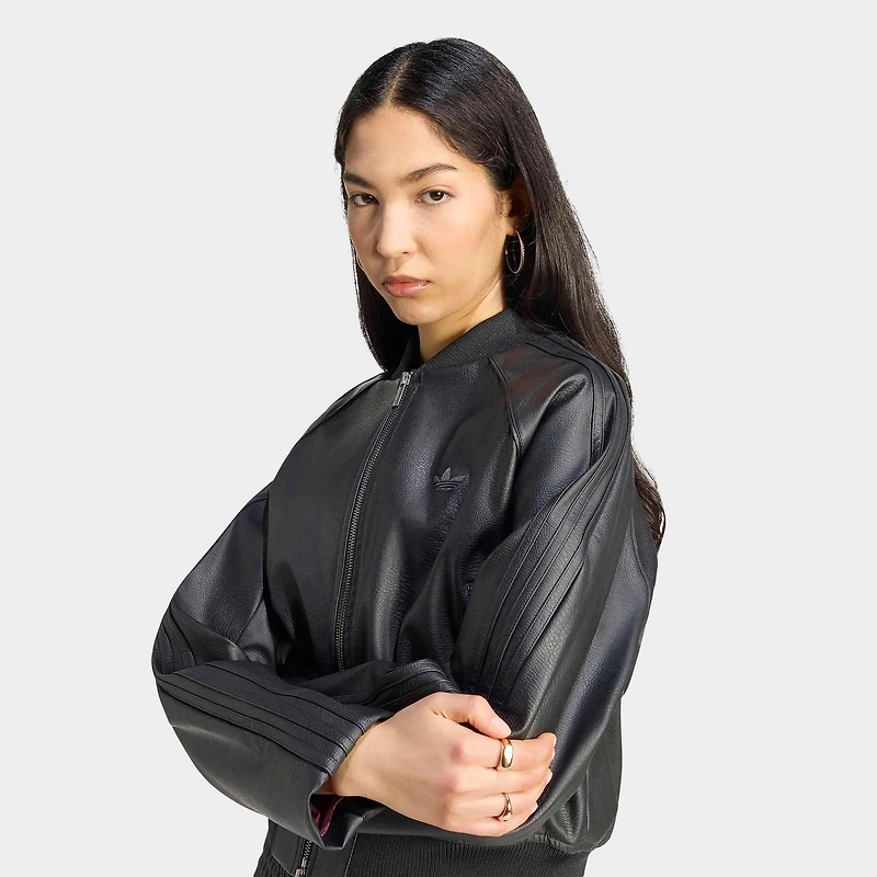 Women's adidas Originals Pleather Superstar Full-Zip Track Top