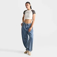 Women's adidas Originals High-Rise Barrel Leg Denim Pants