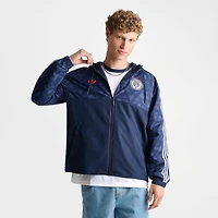 Men's adidas Originals Jacquard Print Soccer Lifestyle Windbreaker Jacket