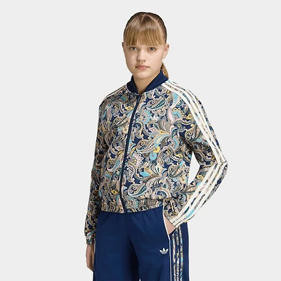 Girls' Big Kids' adidas Originals Superstar Loose Cropped Paisley Full-Zip Track Top