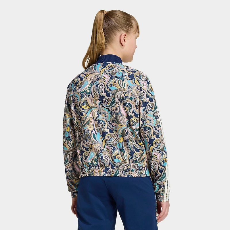Girls' Big Kids' adidas Originals Superstar Loose Cropped Paisley Full-Zip Track Top