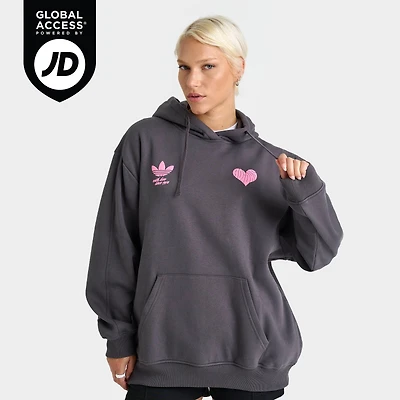 Women's adidas Originals Bubble Heart Oversized Pullover Hoodie