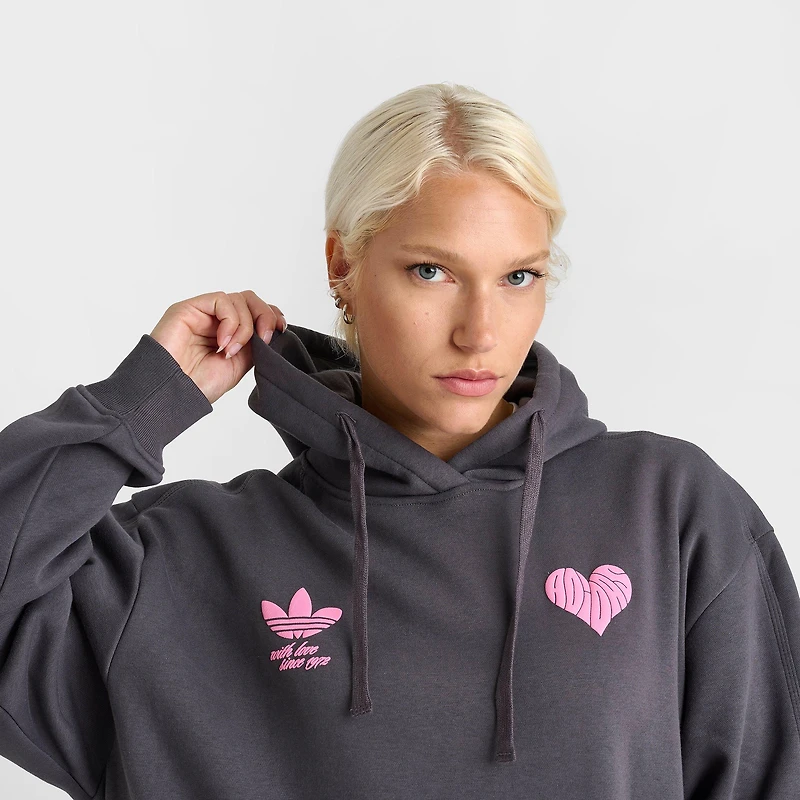 Women's adidas Originals Bubble Heart Oversized Pullover Hoodie