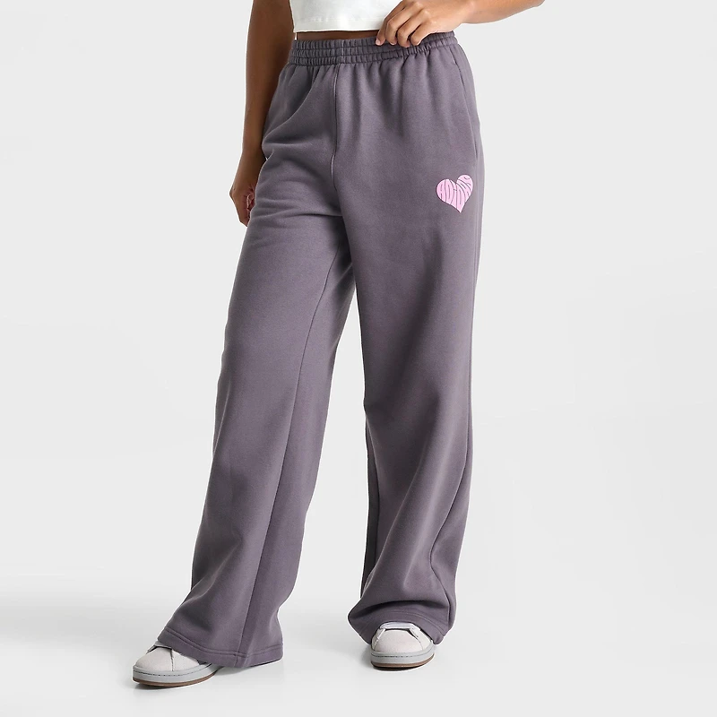 Women's adidas Originals Bubble Heart Fleece Wide-Leg Jogger Pants
