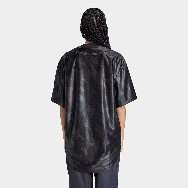 Women's adidas Originals Denim Graphic Baseball Jersey