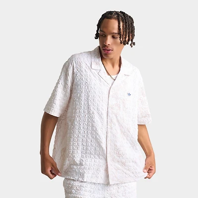 Men's adidas Originals Summer Glow Printed Seersucker Resort Shirt
