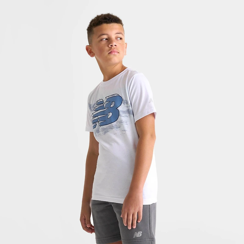 Big Kids' New Balance Logo Brush T-Shirt