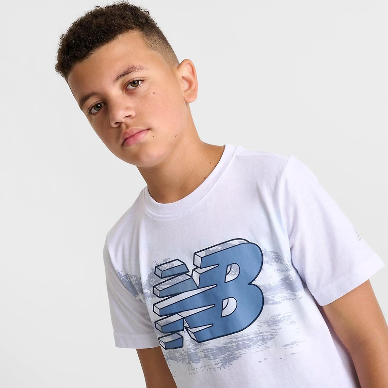 Big Kids' New Balance Logo Brush T-Shirt