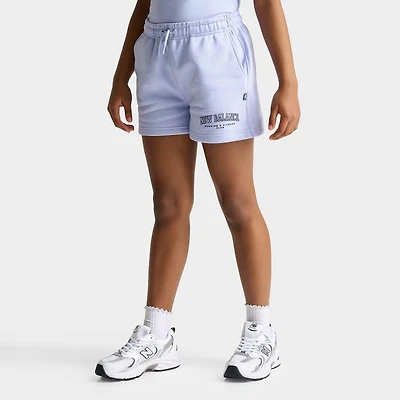 Girls' Big Kids' New Balance Arch Logo Fleece Shorts