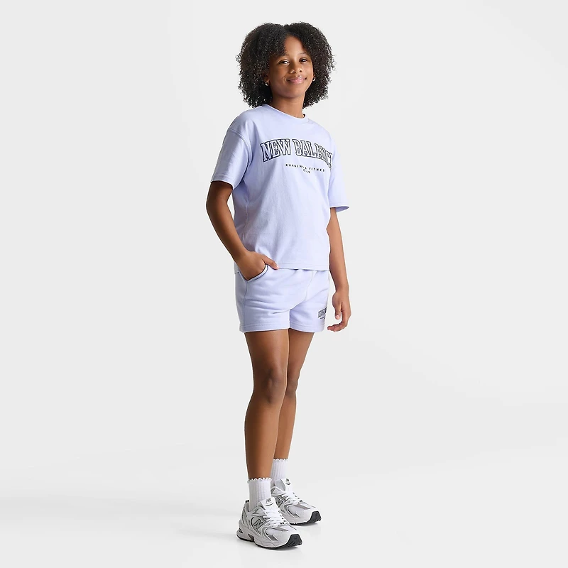 Girls' Big Kids' New Balance Arch Logo Fleece Shorts