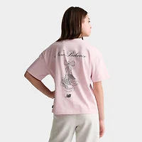 Girls' Big Kids' New Balance Bow Shoelace Graphic Boyfriend T-Shirt