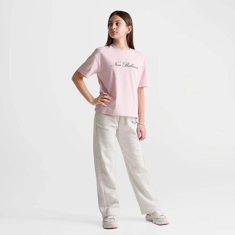 Girls' Big Kids' New Balance Bow Shoelace Graphic Boyfriend T-Shirt
