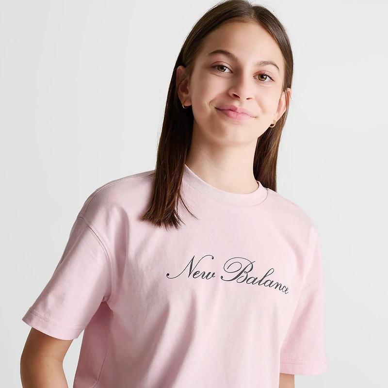 Girls' Big Kids' New Balance Bow Shoelace Graphic Boyfriend T-Shirt