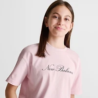 Girls' Big Kids' New Balance Bow Shoelace Graphic Boyfriend T-Shirt