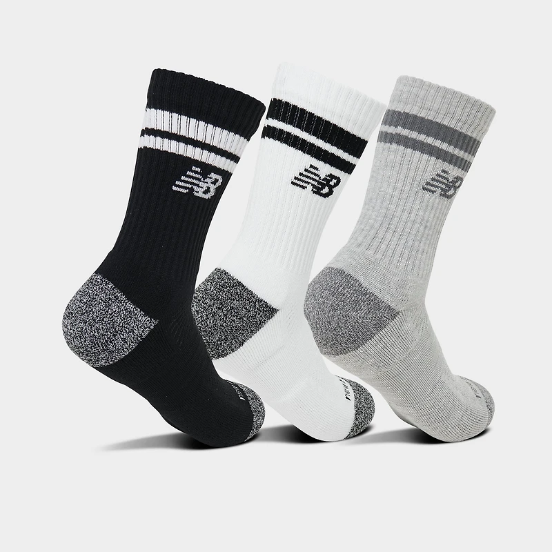 New Balance Active Lifestyle Striped Crew Socks (3-Pack)
