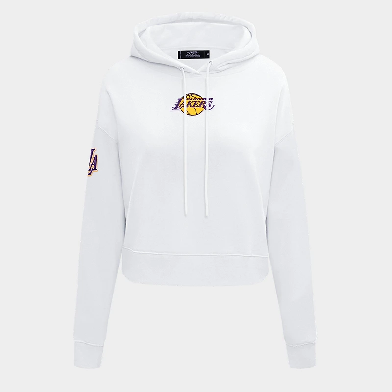 Women's Pro Standard Los Angeles Lakers NBA Classic Fleece Cropped Pullover Hoodie
