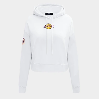 Women's Pro Standard Los Angeles Lakers NBA Classic Fleece Cropped Pullover Hoodie