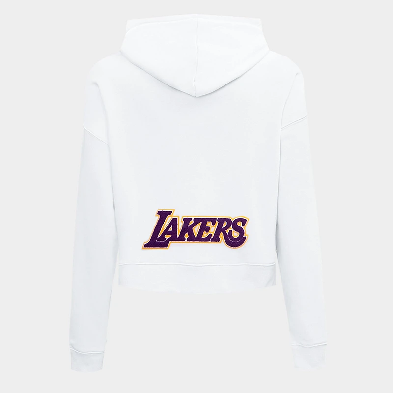 Women's Pro Standard Los Angeles Lakers NBA Classic Fleece Cropped Pullover Hoodie