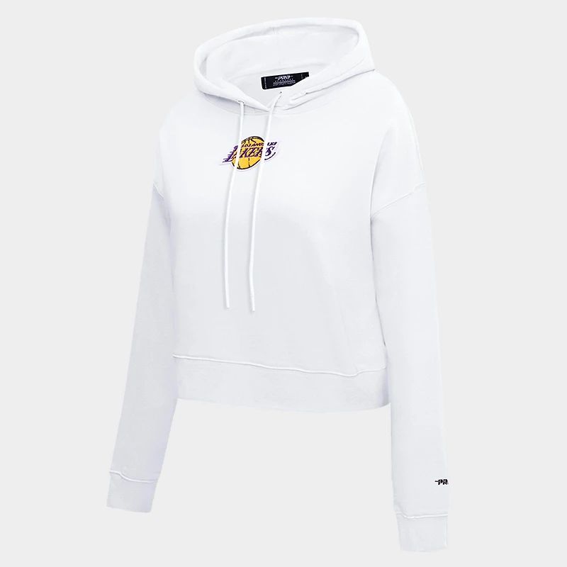 Women's Pro Standard Los Angeles Lakers NBA Classic Fleece Cropped Pullover Hoodie