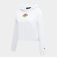 Women's Pro Standard Los Angeles Lakers NBA Classic Fleece Cropped Pullover Hoodie