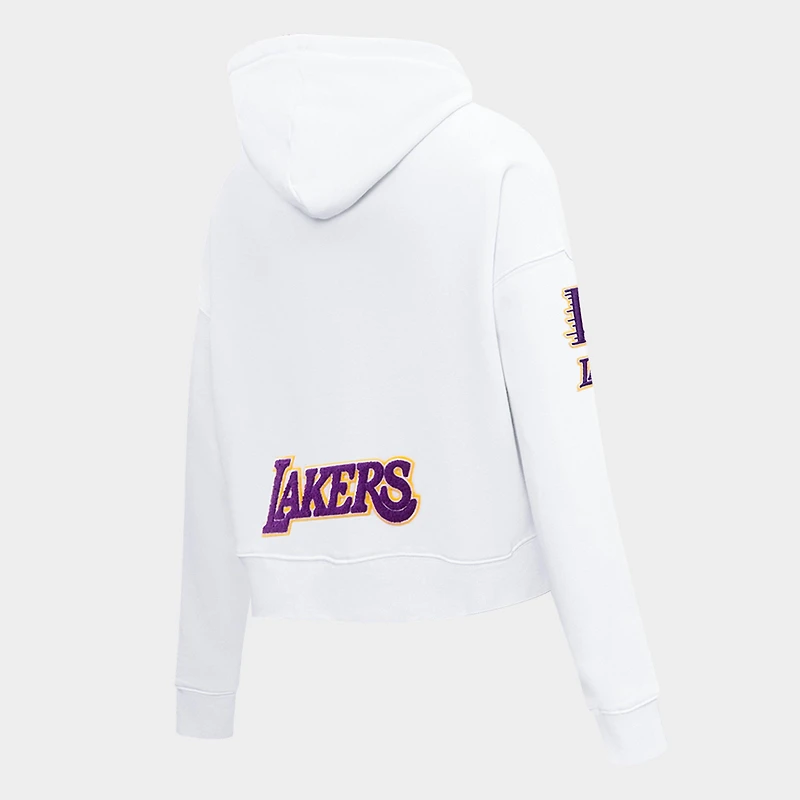 Women's Pro Standard Los Angeles Lakers NBA Classic Fleece Cropped Pullover Hoodie