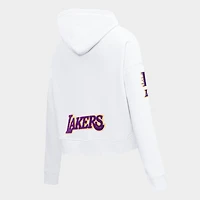 Women's Pro Standard Los Angeles Lakers NBA Classic Fleece Cropped Pullover Hoodie