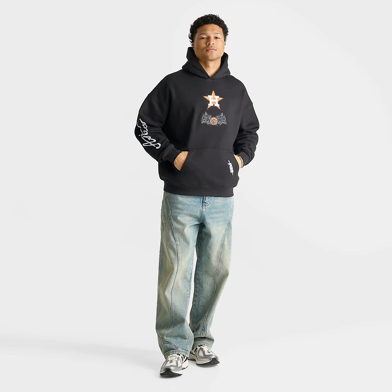 Men's Pro Standard Houston Astros MLB Wave And Roses Graphic Pullover Hoodie