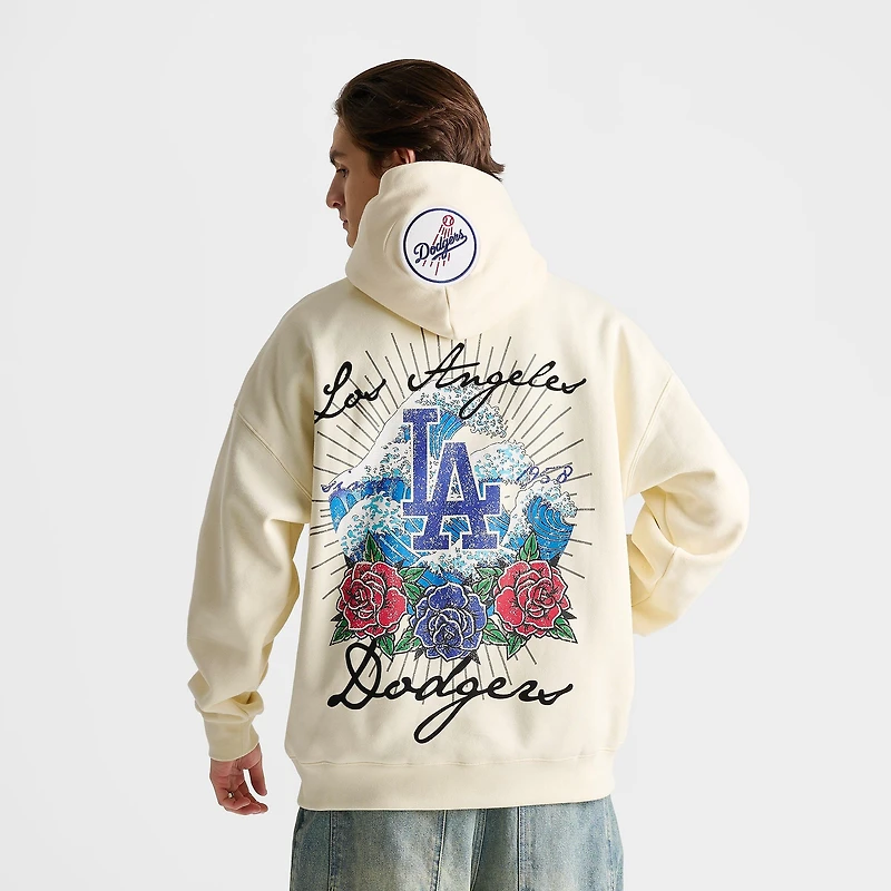 Men's Pro Standard Los Angeles Dodgers MLB Waves and Roses Drop Shoulder Pullover Hoodie