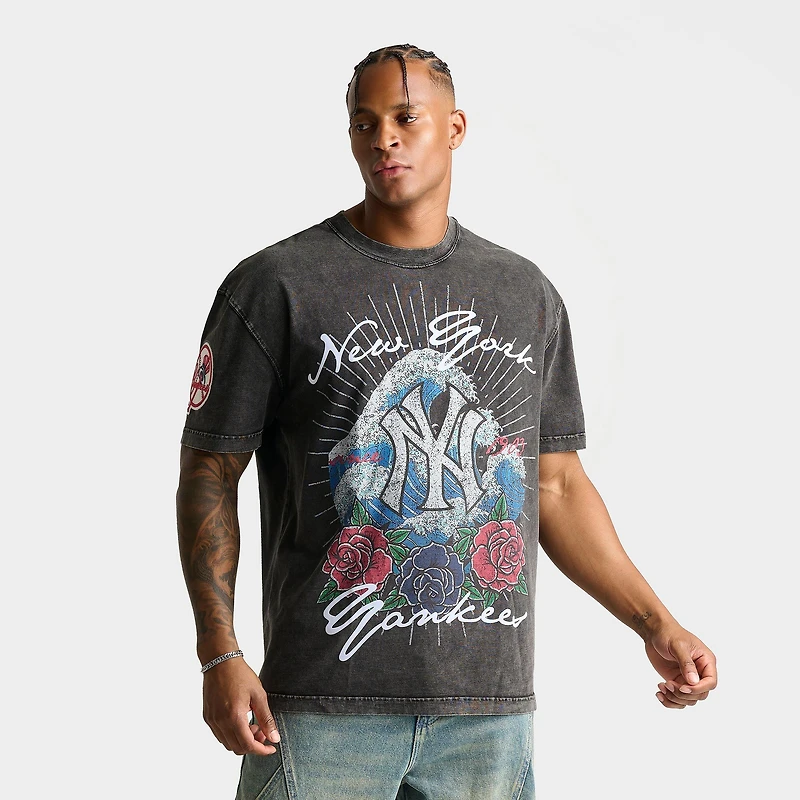 Men's Pro Standard New York Yankees MLB Wave And Roses Graphic T-Shirt