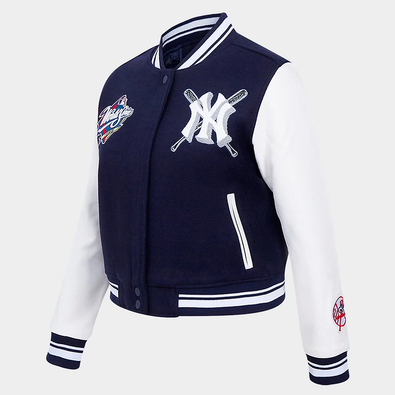 Women's Pro Standard New York Yankees MLB Mash Up Rib Wool Varsity Jacket
