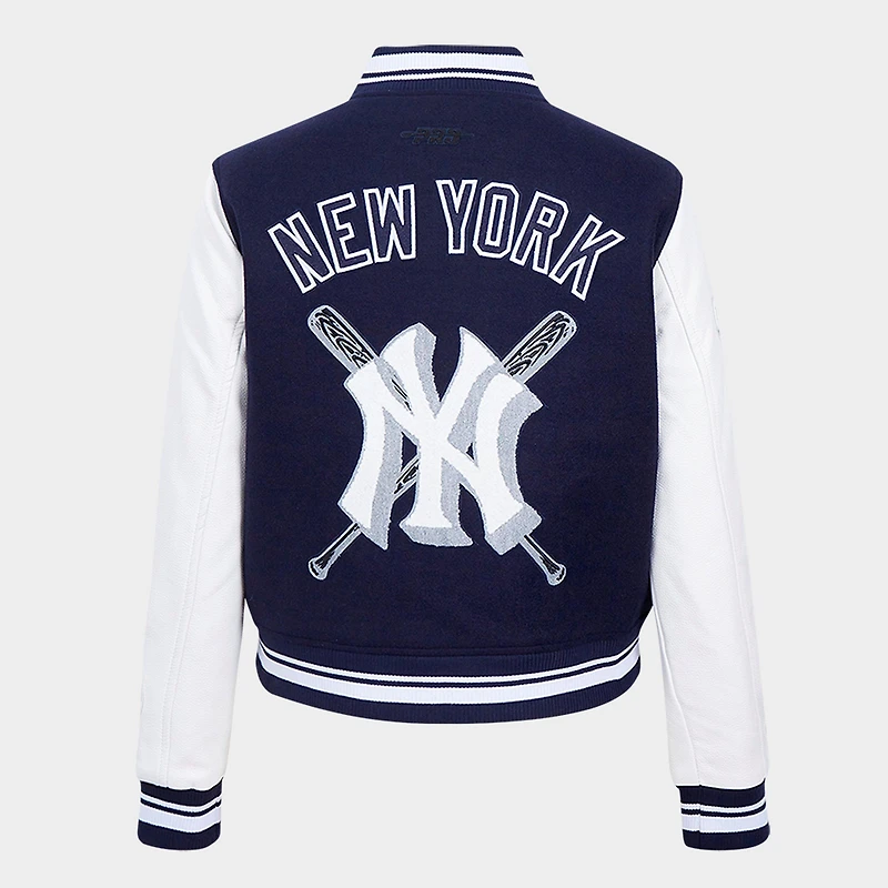 Women's Pro Standard New York Yankees MLB Mash Up Rib Wool Varsity Jacket
