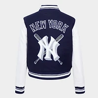 Women's Pro Standard New York Yankees MLB Mash Up Rib Wool Varsity Jacket