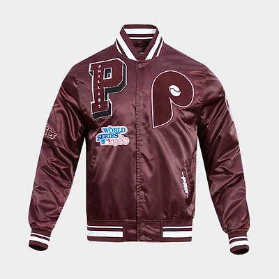 Men's Pro Standard Philadelphia Phillies MLB Retro Classic Mashup Rib Satin Jacket
