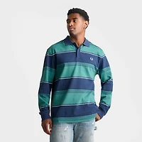Men's Fred Perry Heavyweight Striped Long-Sleeve Polo Shirt