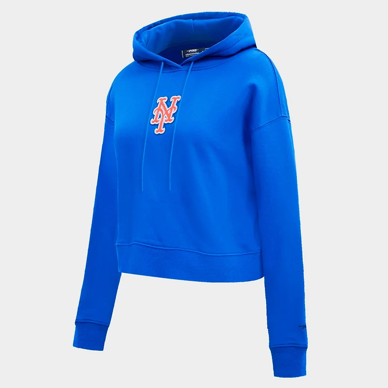 Women's Pro Standard New York Mets MLB Classic Fleece Cropped Pullover Hoodie