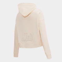 Women's Pro Standard New York Mets MLB Neutral Fleece Cropped Pullover Hoodie