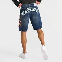 Men's Ed Hardy Death or Glory Denim Shorts