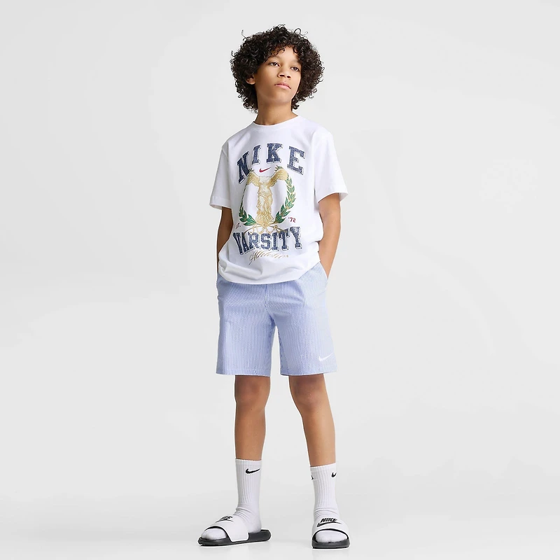Big Kids' Nike Seersucker Ripple Brief-Lined 7" Volley Swim Shorts