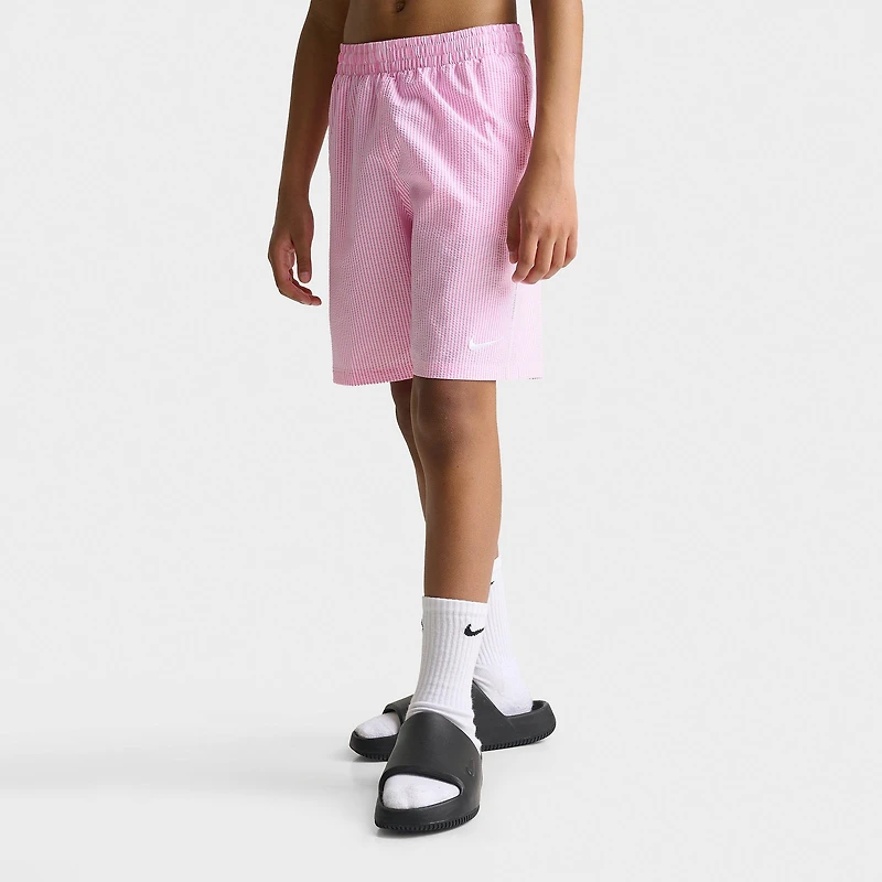 Big Kids' Nike Seersucker Ripple Brief-Lined 7" Volley Swim Shorts