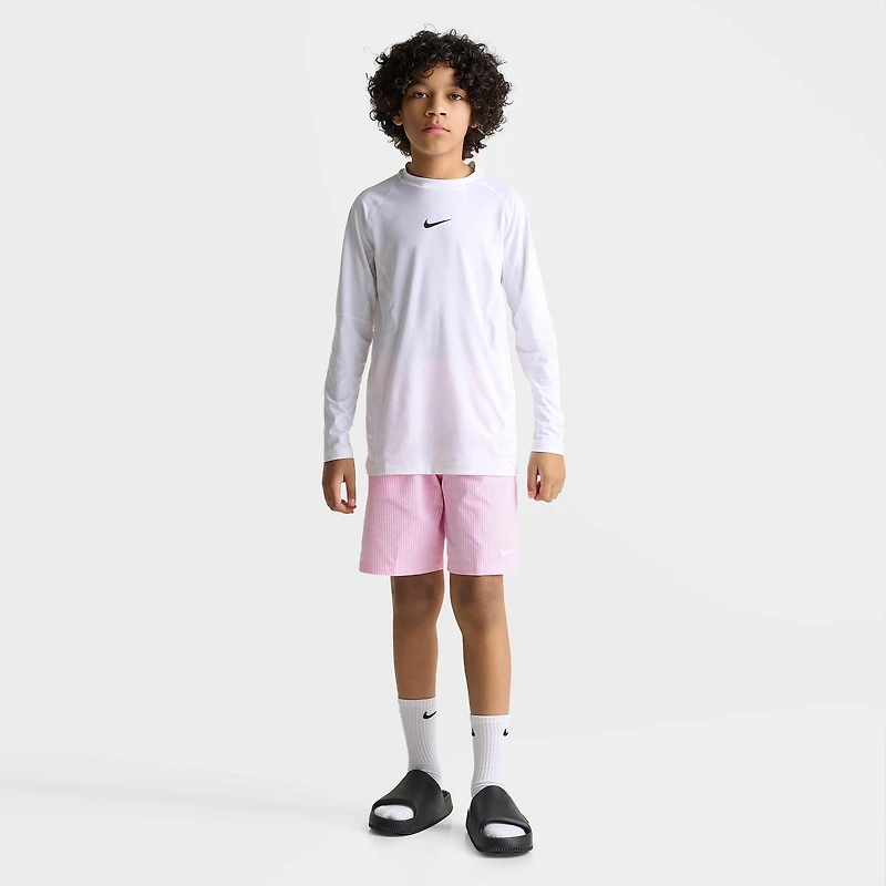 Big Kids' Nike Seersucker Ripple Brief-Lined 7" Volley Swim Shorts