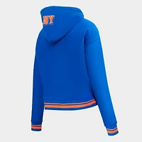 Women's Pro Standard New York Mets MLB Mashup Rib Cropped Pullover Hoodie