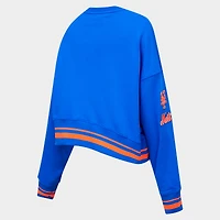 Women's Pro Standard New York Mets MLB Mashup Rib Crewneck Sweatshirt